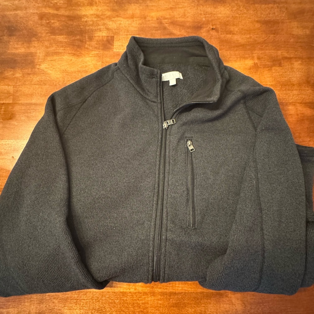 Ash & Erie Charcoal Zip-Up Sweater – Size L